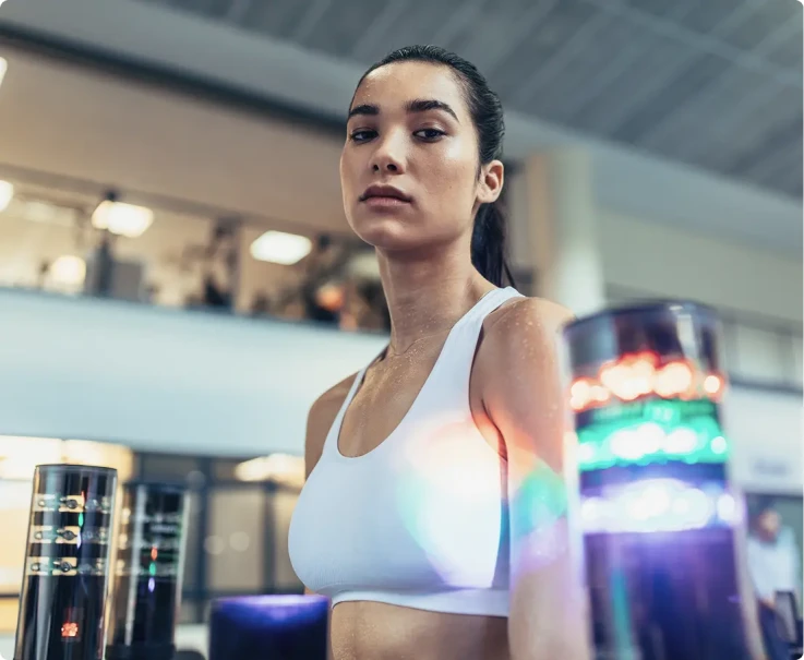 Woman entering gym